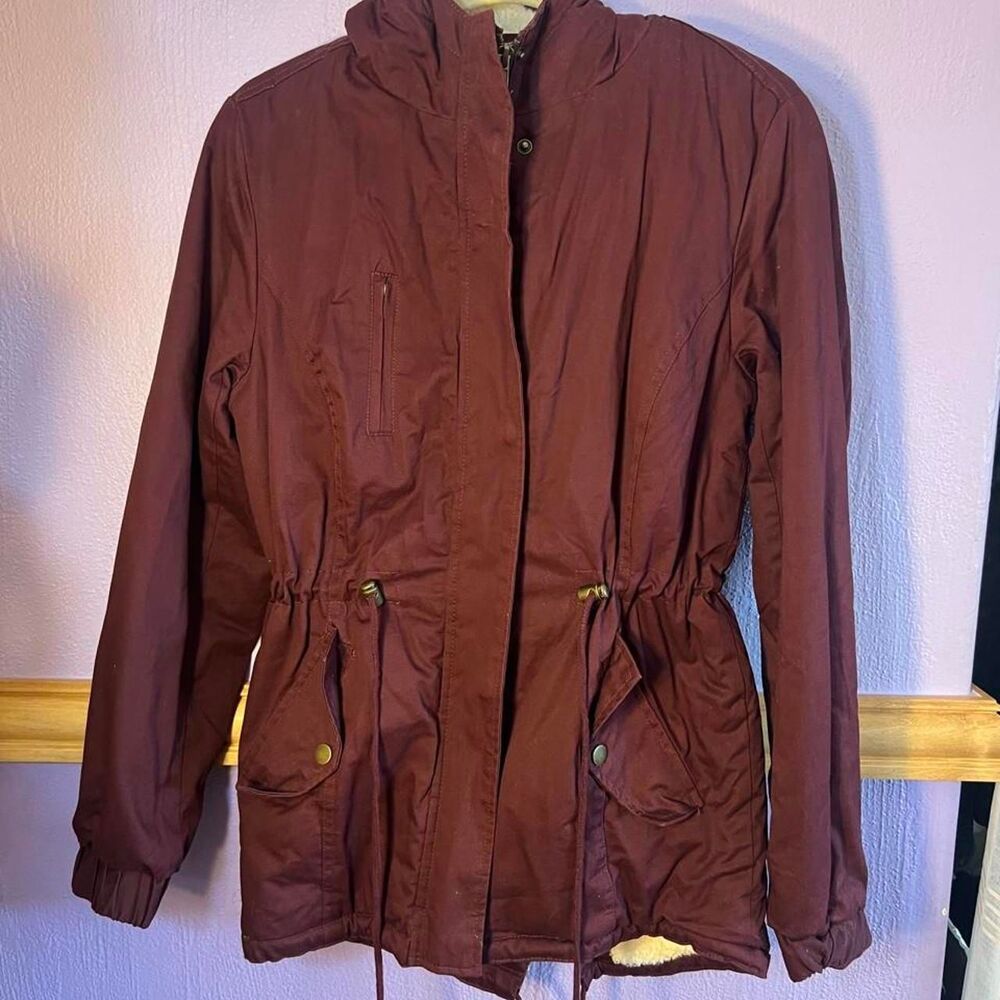 Love-tree Women's Burgundy and Brown Jacket